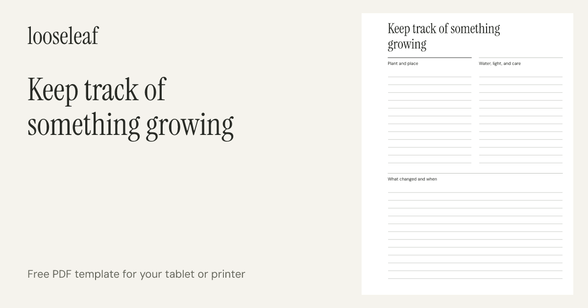 Preview of Keep track of something growing