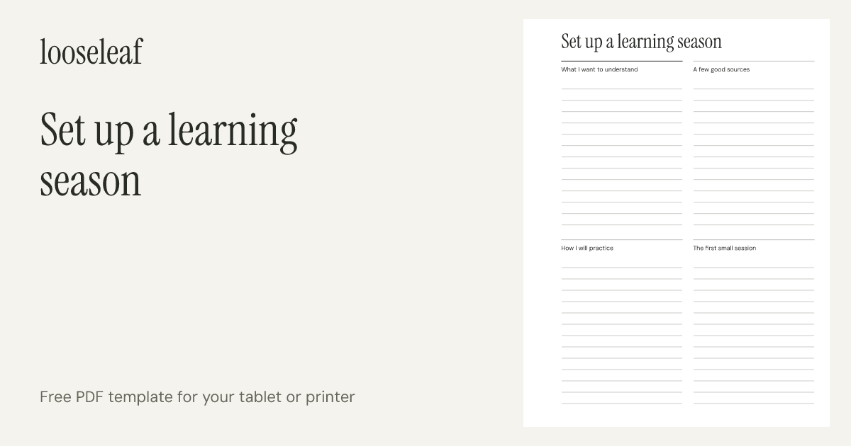 Preview of Set up a learning season
