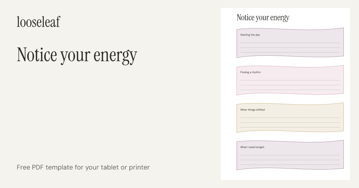 Preview of Notice your energy