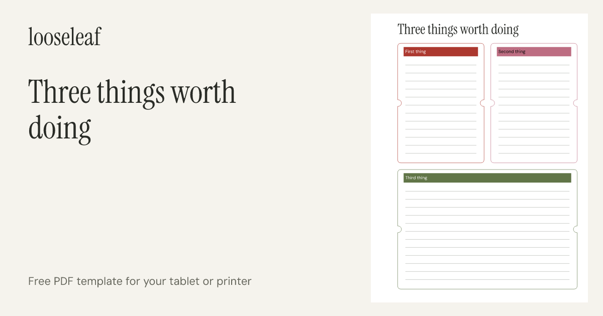 Preview of Three things worth doing
