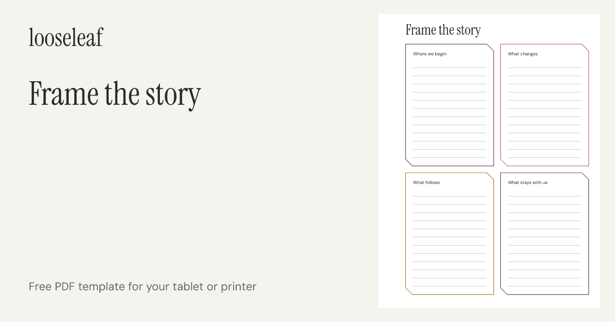 Preview of Frame the story