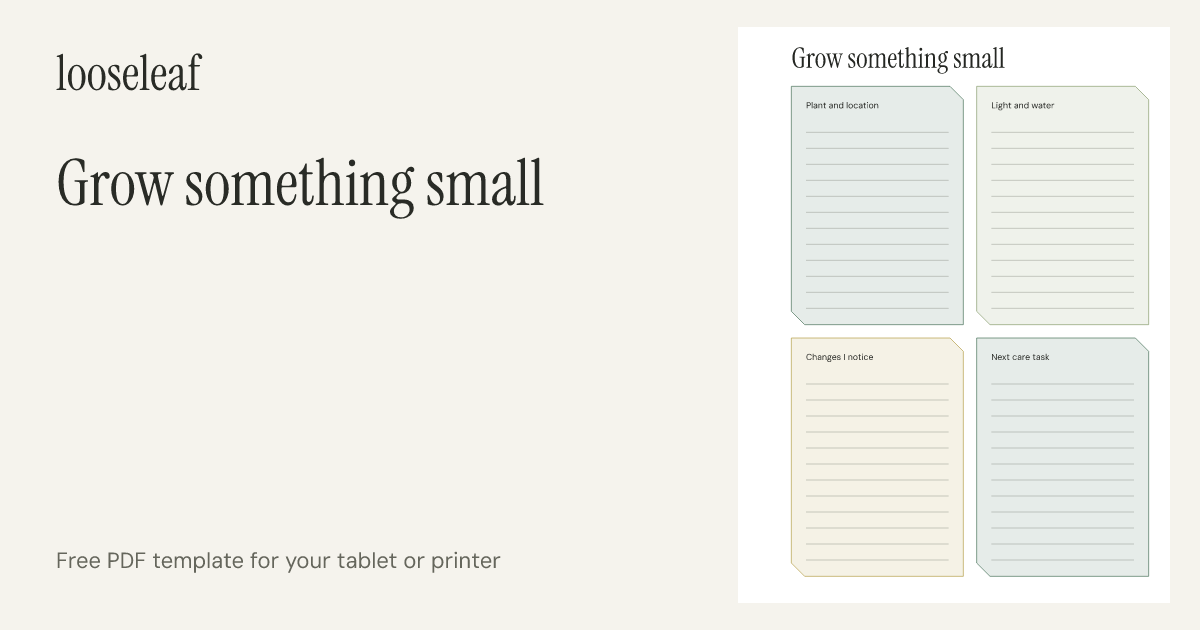 Preview of Grow something small