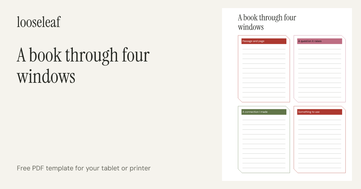 Preview of A book through four windows