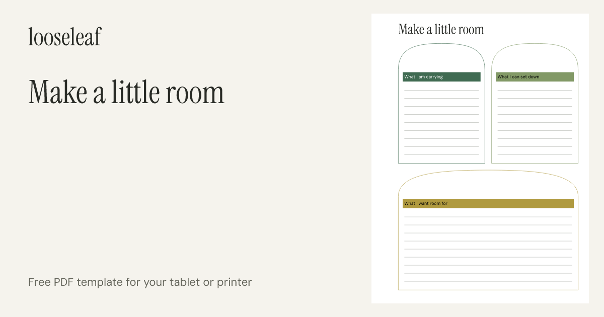 Preview of Make a little room