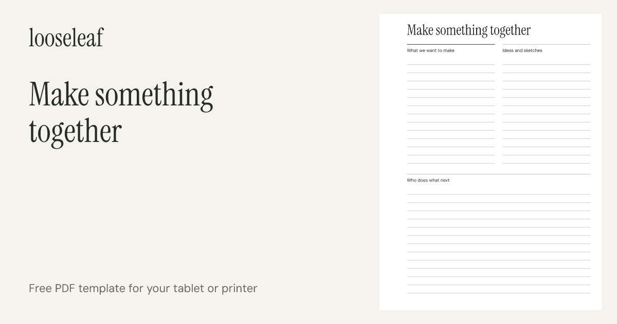 Preview of Make something together