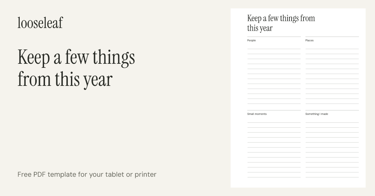 Preview of Keep a few things from this year