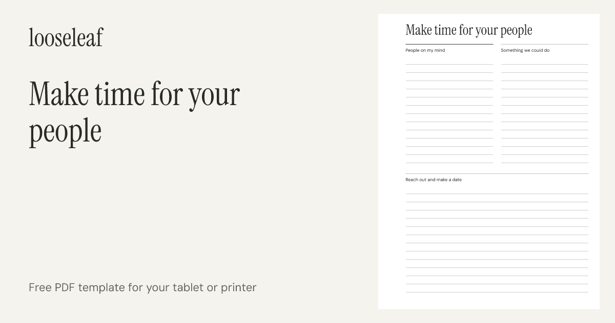 Preview of Make time for your people