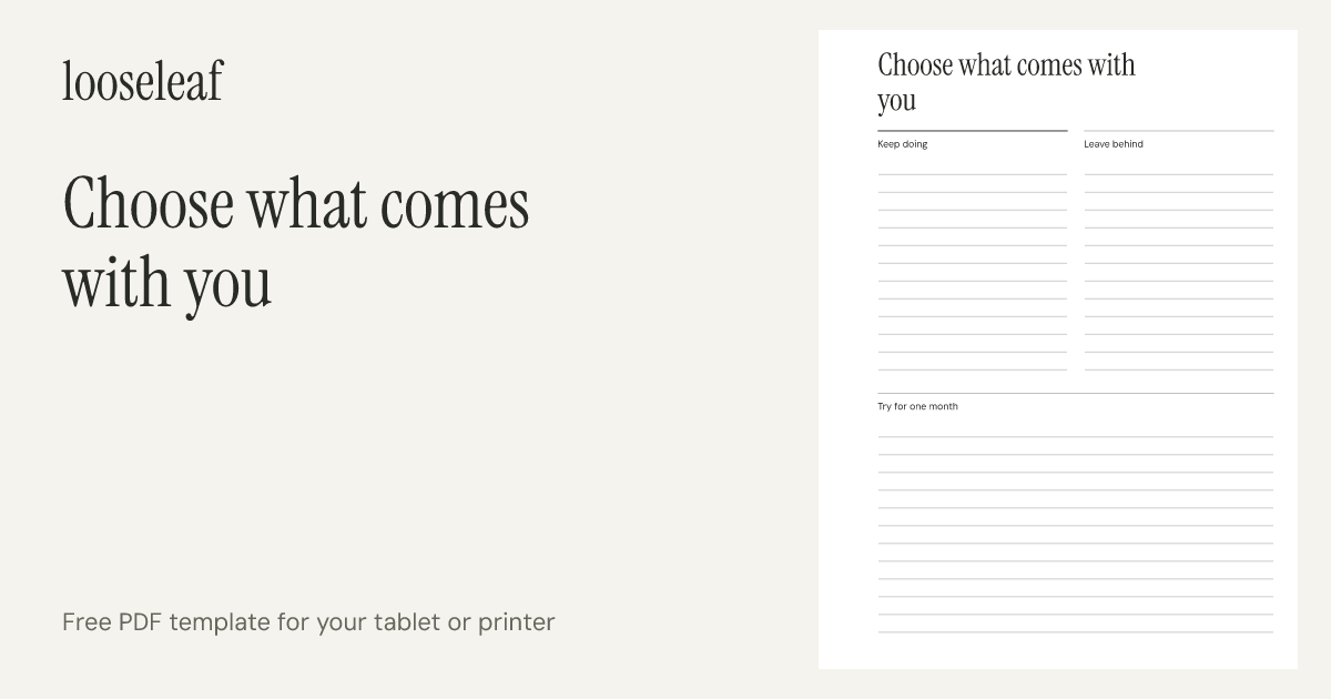 Preview of Choose what comes with you
