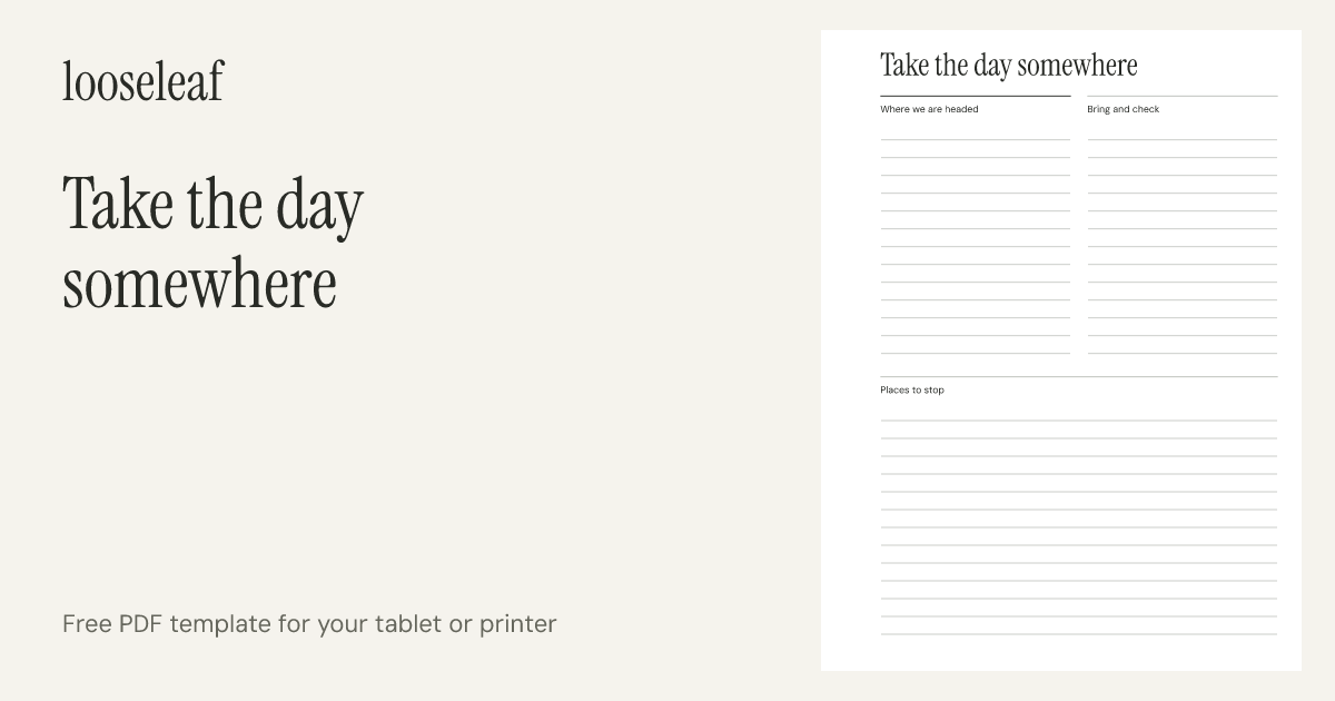 Preview of Take the day somewhere