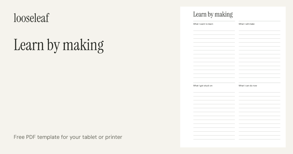 Preview of Learn by making