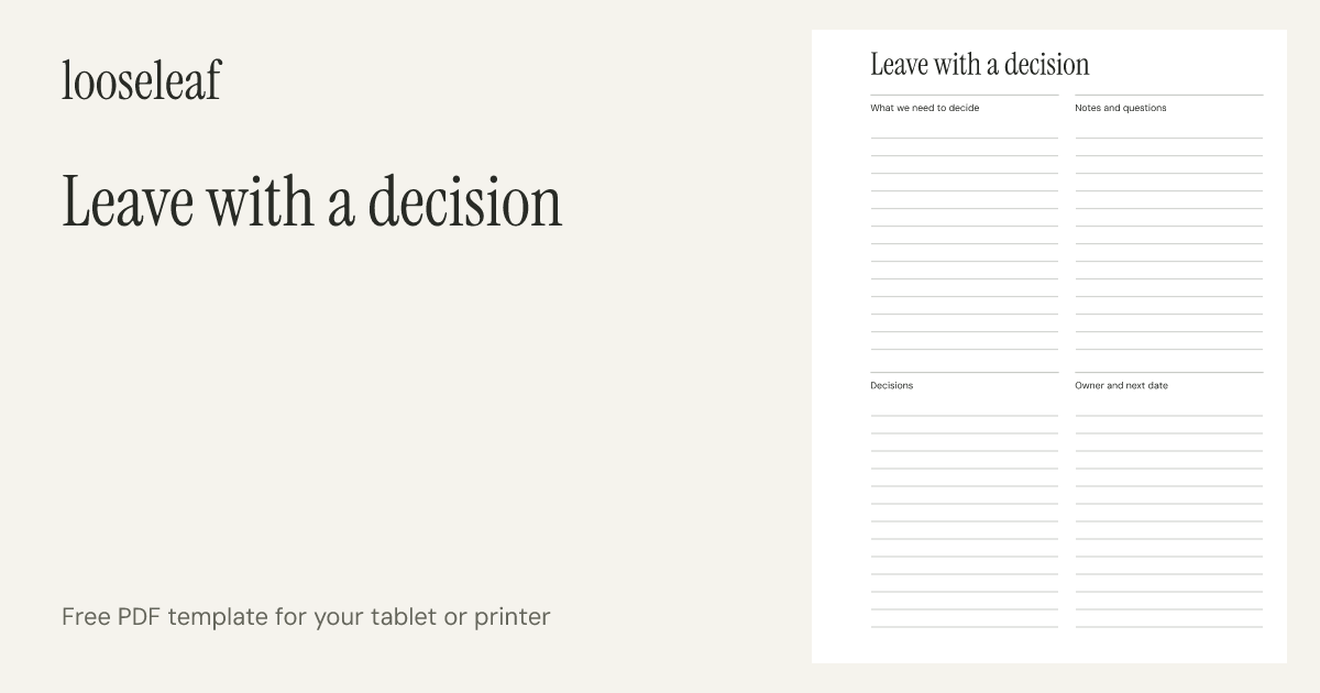 Preview of Leave with a decision