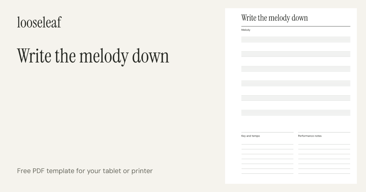 Preview of Write the melody down