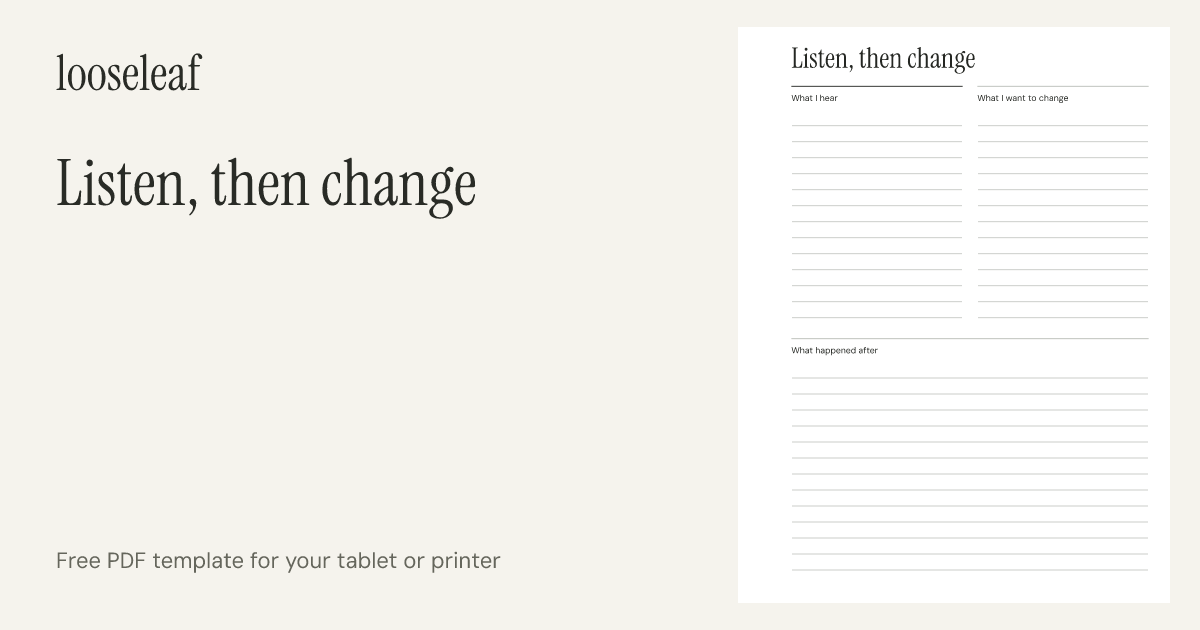 Preview of Listen, then change