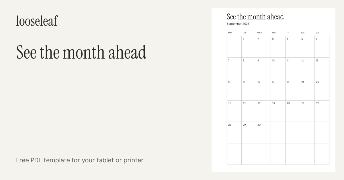 Preview of See the month ahead