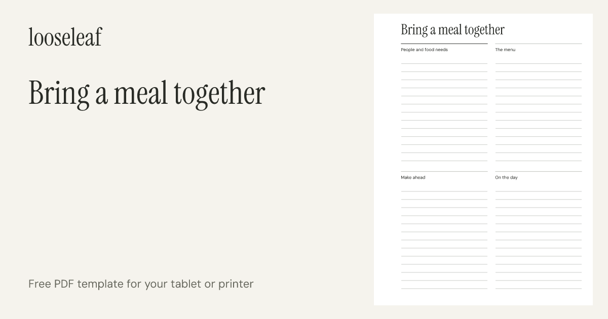 Preview of Bring a meal together