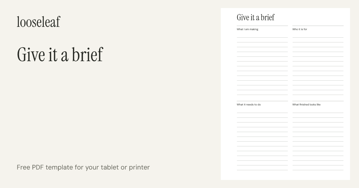 Preview of Give it a brief
