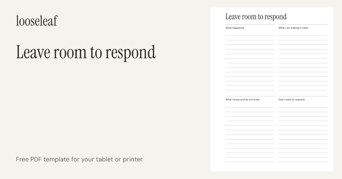 Preview of Leave room to respond