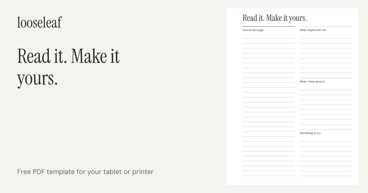 Preview of Read it. Make it yours.