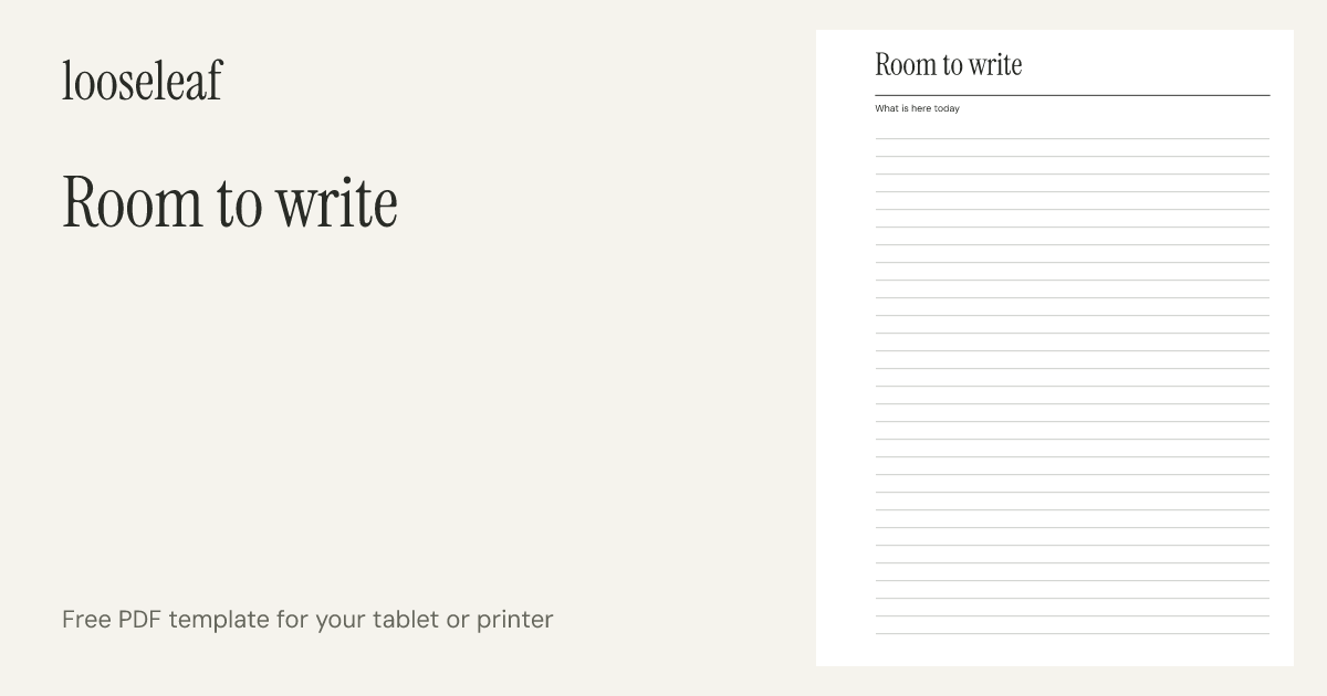 Preview of Room to write
