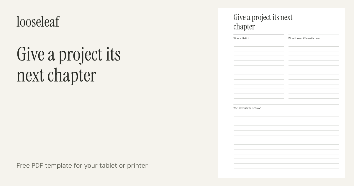 Preview of Give a project its next chapter