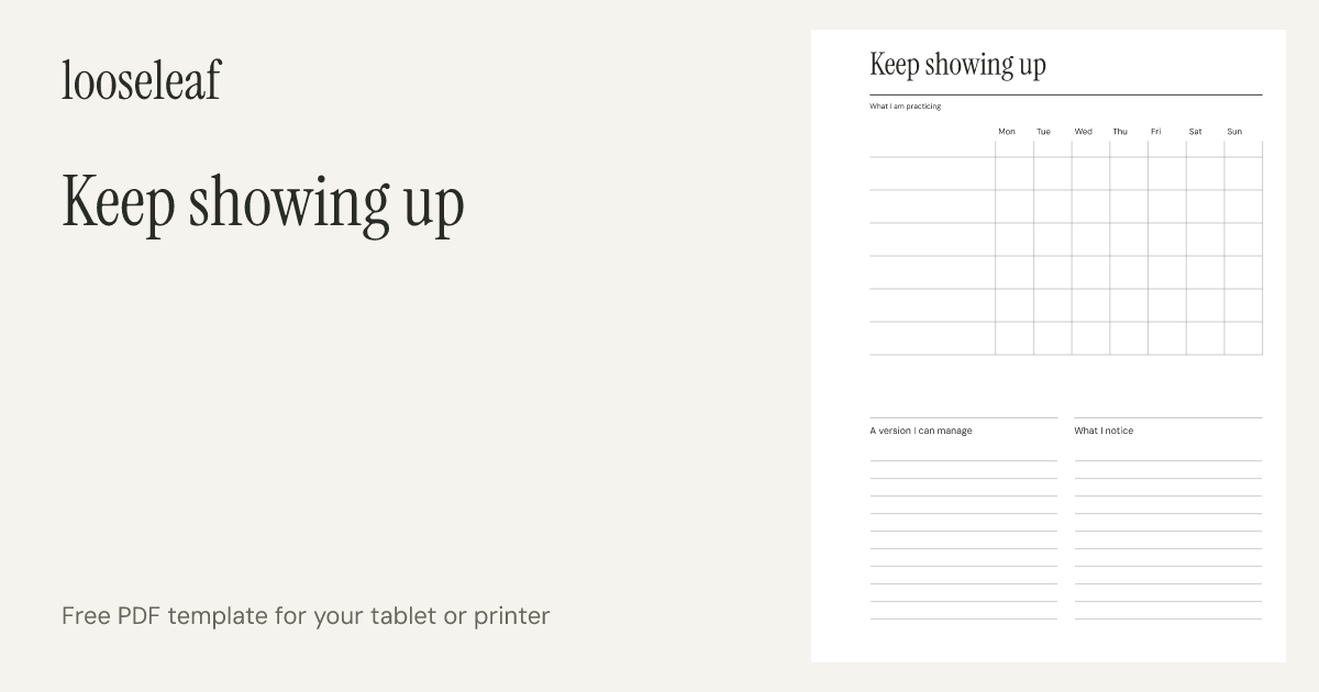 Preview of Keep showing up