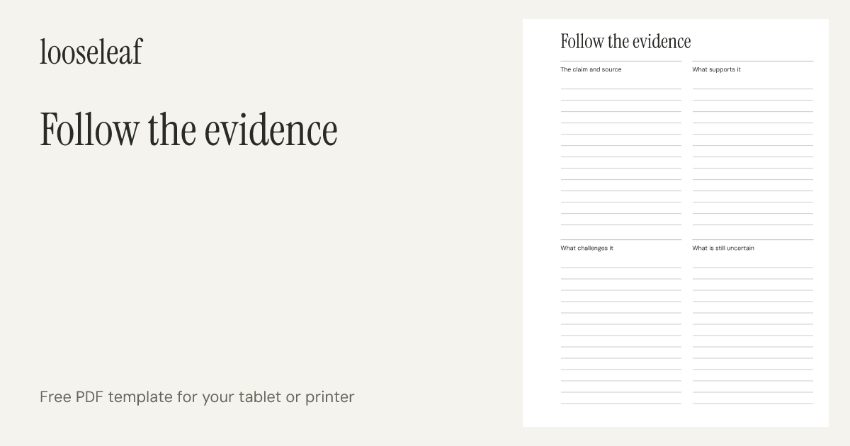 Preview of Follow the evidence