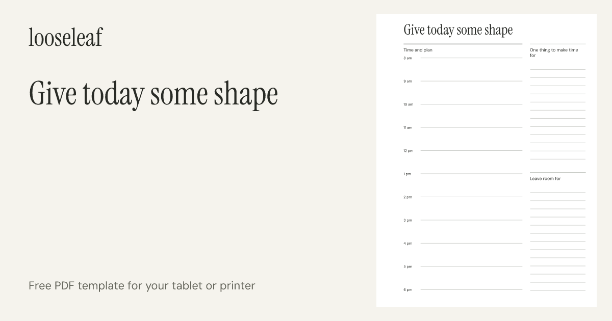 Preview of Give today some shape