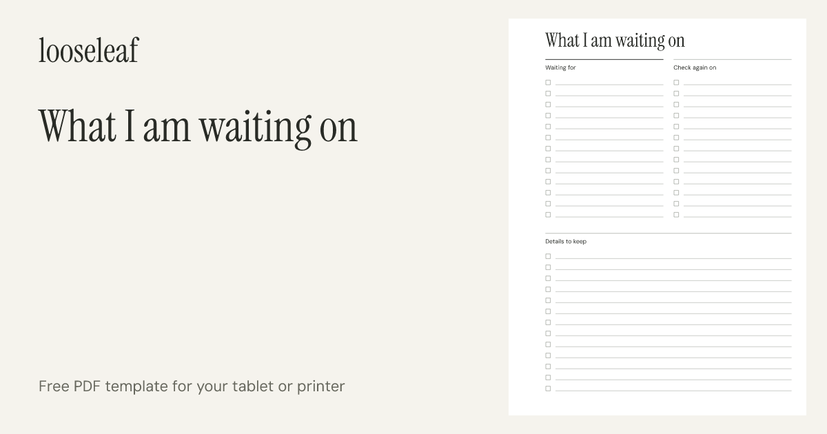 Preview of What I am waiting on